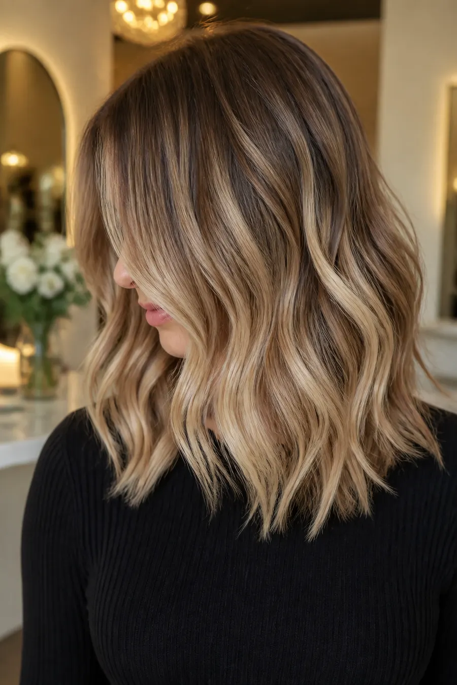 Balayage miel sobre castaño — melt natural
